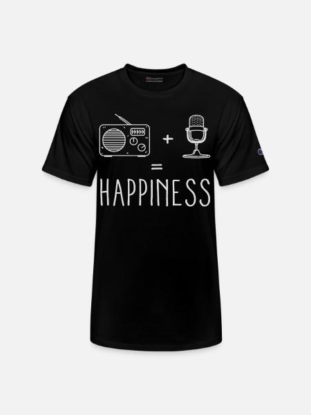 Radio Microphone Happiness - Champion Unisex T-Shirt - black