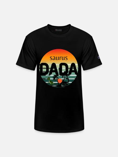 Prehistoric Dinosaur Sunset Design - Champion Unisex T-Shirt - black