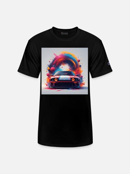 Neon Splash Drifter Car Art - Champion Unisex T-Shirt - black