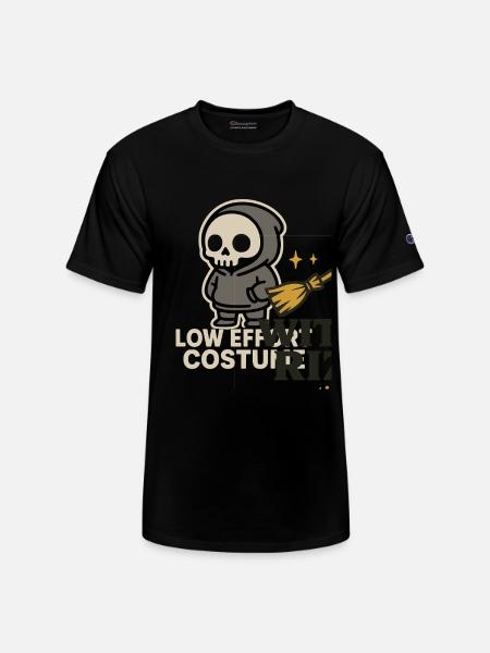 Skeleton Hoodie with Broom - Champion Unisex T-Shirt - black