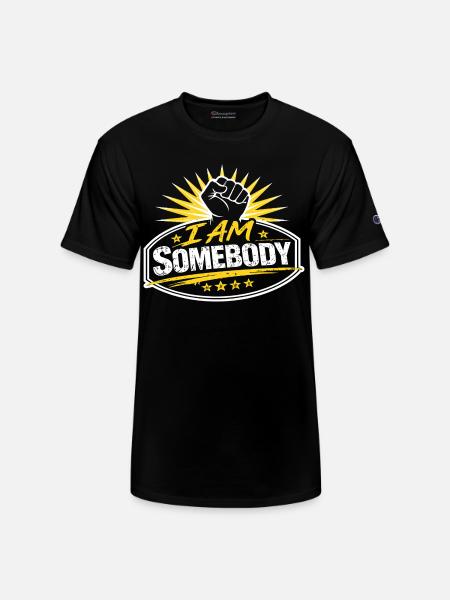 I Am Somebody Sunburst Badge - Champion Unisex T-Shirt - black