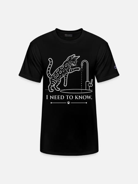 Curious Bengal Cat - Champion Unisex T-Shirt - black