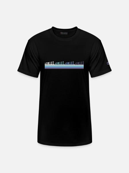 Gradient Chess Pieces Silhouette - Champion Unisex T-Shirt - black