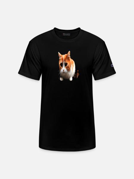 3d Funny Cat Face - Champion Unisex T-Shirt - black
