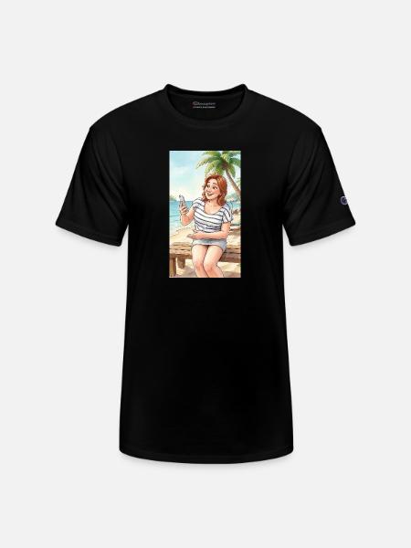 Beach Selfie Moment - Champion Unisex T-Shirt - black