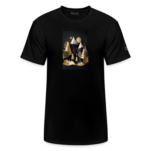 Gold and Black Wonderland - Whimsical Wintertime - Champion Unisex T-Shirt