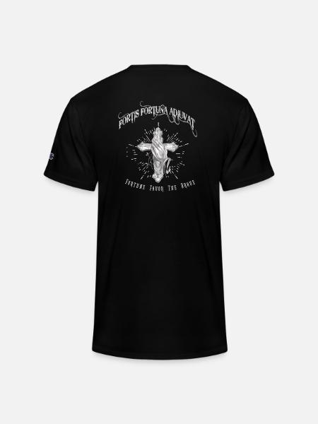 Fortis Fortuna Adiuvat - Cross and Hand Tattoo - Champion Unisex T-Shirt - black