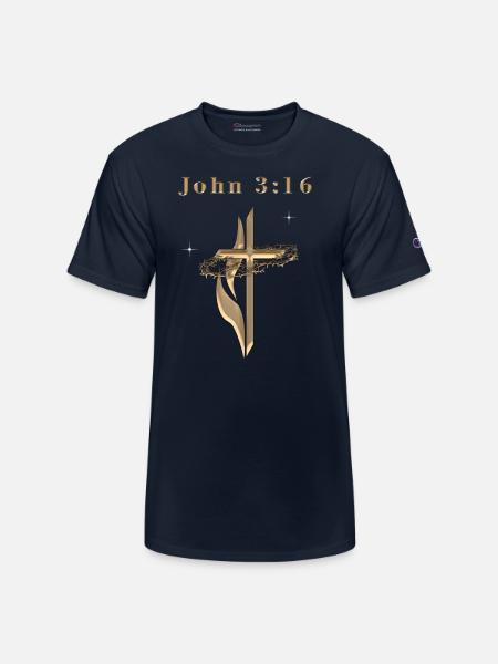 John 3:16 - Champion Unisex T-Shirt - navy