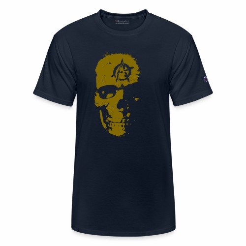 Anarchy Skull Gold Grunge Splatter Dots Gift Ideas - Champion Unisex T-Shirt
