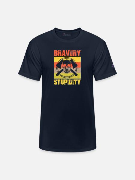 Bravery stupidity tshirt - Champion Unisex T-Shirt - navy