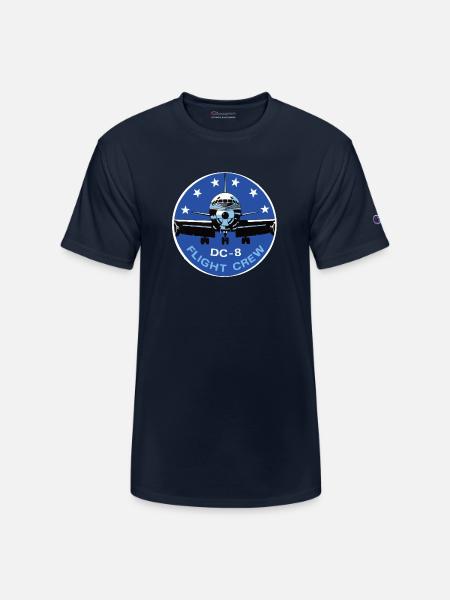 DC-8 Flight Crew Patch - Champion Unisex T-Shirt - navy