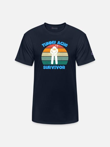 Tummy Ache Survivor - Champion Unisex T-Shirt - navy