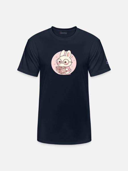 Overthinking Queen Bunny Reading - Champion Unisex T-Shirt - navy
