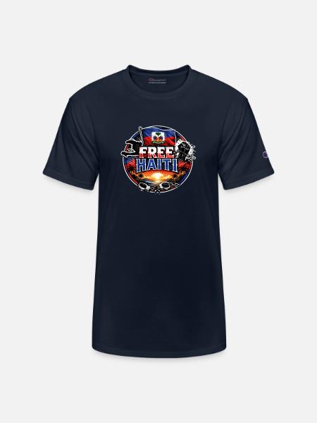 Free Haiti - Champion Unisex T-Shirt - navy