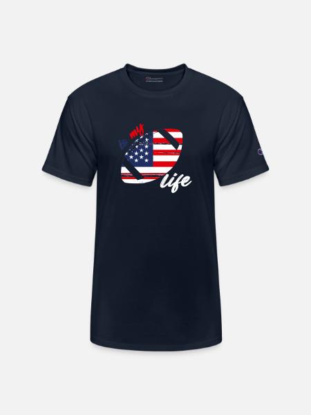 Patriotic Football Life - Champion Unisex T-Shirt - navy