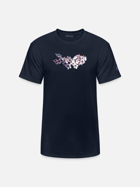 Sprig of Cherry Blossoms - Champion Unisex T-Shirt - navy