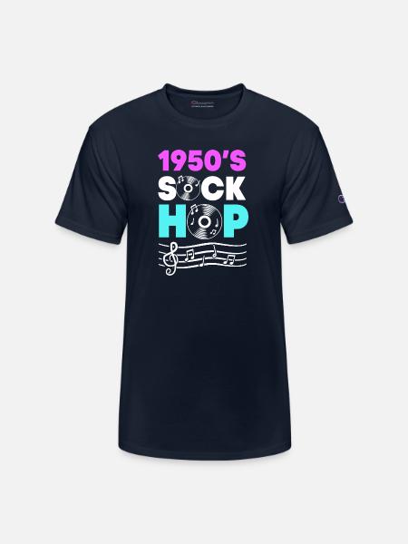 Retro Sock Hop Dancer - Champion Unisex T-Shirt - navy