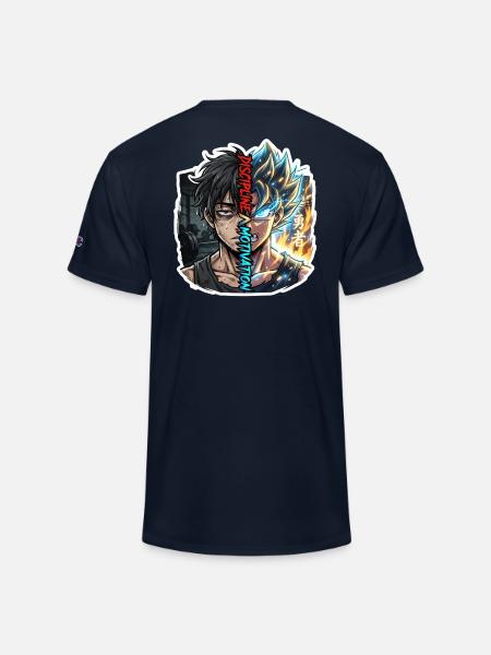 Dual Neon Warrior Split - Champion Unisex T-Shirt - navy