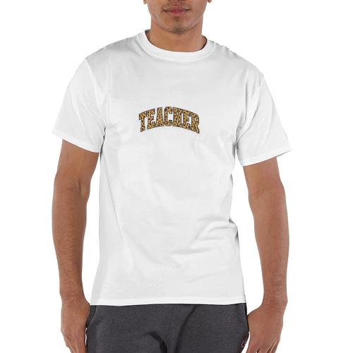 Leopard Print Teacher Typography - Champion Unisex T-Shirt