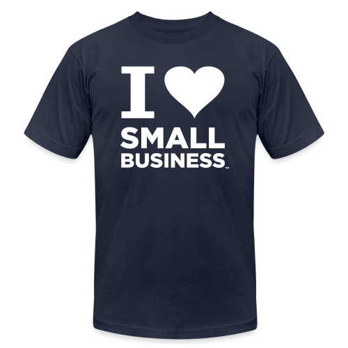 I Heart Small Business Logo (All White) - Unisex Jersey T-Shirt by Bella + Canvas