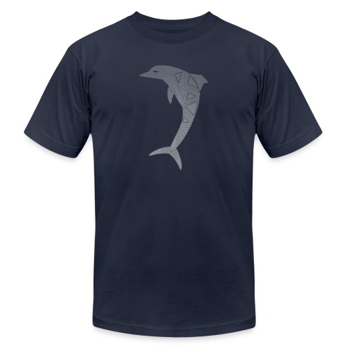 dolphin art deco - Unisex Jersey T-Shirt by Bella + Canvas