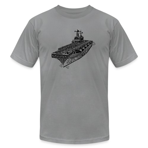 Navy Anphib Ship in Zendoodle Style - Unisex Jersey T-Shirt by Bella + Canvas