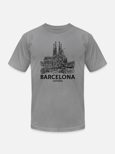 barcelona spain espana - Unisex Jersey T-Shirt by Bella + Canvas - slate