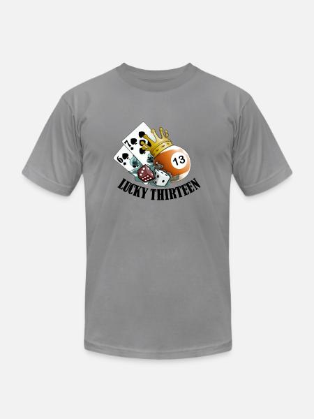 Lucky Thirteen - Unisex Jersey T-Shirt by Bella + Canvas - slate