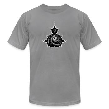 Mandelbrot Set Fractal "Endless Love" T-Shirt Gift - Unisex Jersey T-Shirt by Bella + Canvas - slate - Front - Jose (178cm)