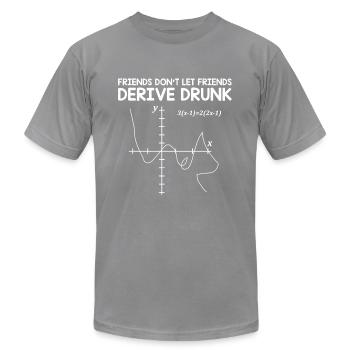 DÉRIVER IVRE - T-shirt unisexe Bella + Canvas - ardoise - Devant - Jose (178cm)