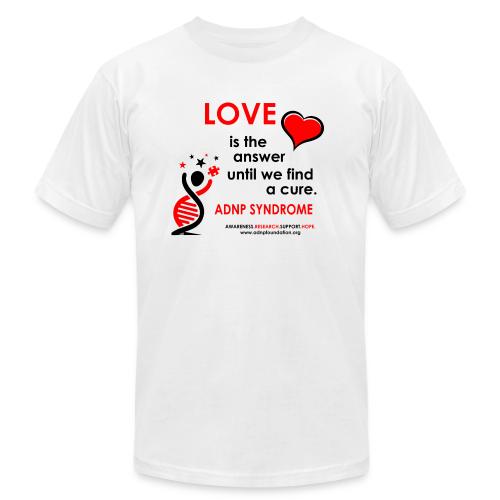LOVE IS THE ANSWER Red and Black - Unisex Jersey T-Shirt by Bella + Canvas