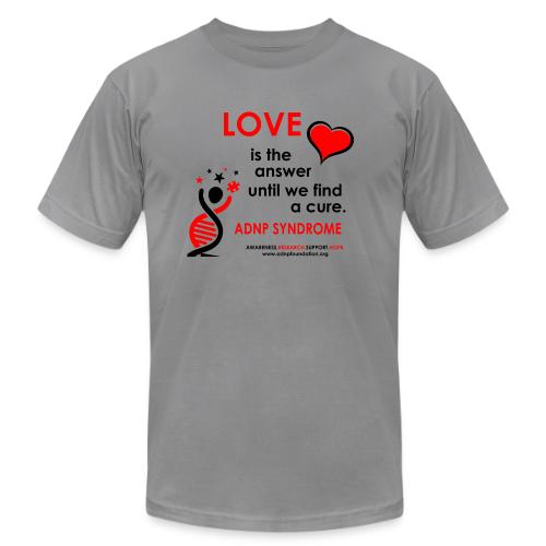 LOVE IS THE ANSWER Red and Black - Unisex Jersey T-Shirt by Bella + Canvas