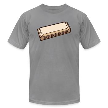 Icône Harmonica - T-shirt unisexe Bella + Canvas - ardoise - Devant - Jose (178cm)
