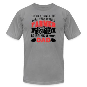 Farmer And Being A Dad - Unisex Jersey T-Shirt by Bella + Canvas - slate - Front - Jose (178cm)