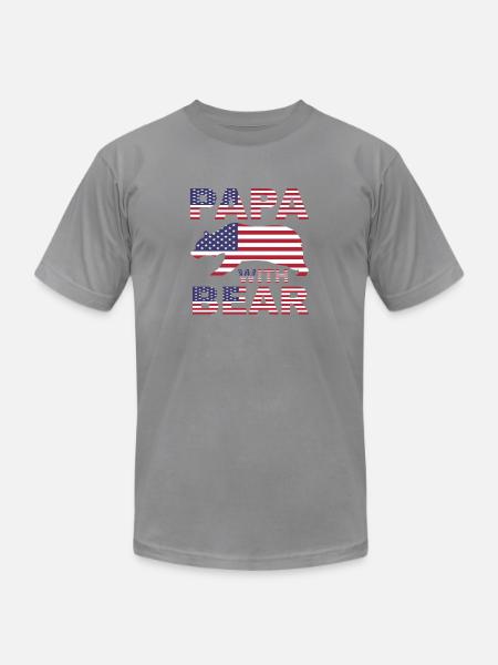 Papa with Bear - Unisex Jersey T-Shirt by Bella + Canvas - slate
