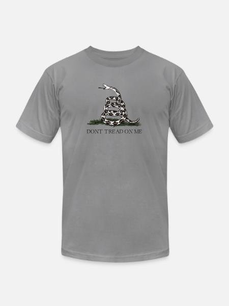 Coiled Rattlesnake Emblem - Unisex Jersey T-Shirt by Bella + Canvas - slate