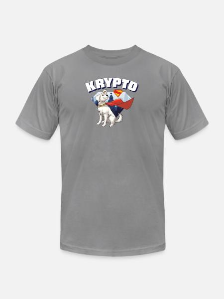 Supergirl Movie Krypto With Cape And Lettering - Unisex Jersey T-Shirt by Bella + Canvas - slate