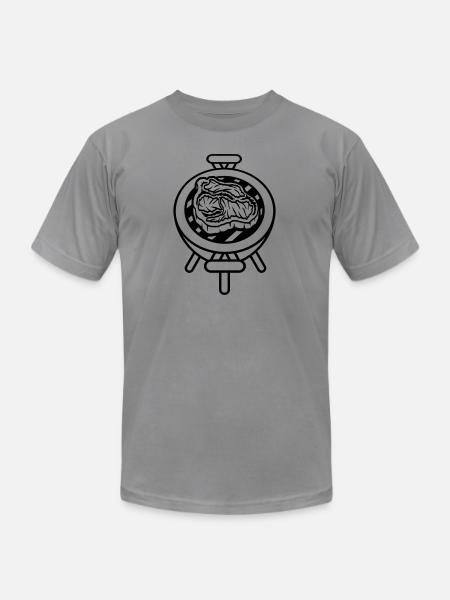 delicious steak BBQ charcoal - Unisex Jersey T-Shirt by Bella + Canvas - slate