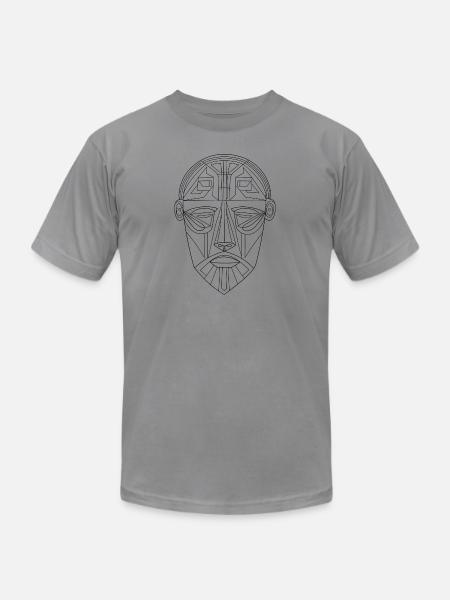 Ornamental Lines Mask - Unisex Jersey T-Shirt by Bella + Canvas - slate