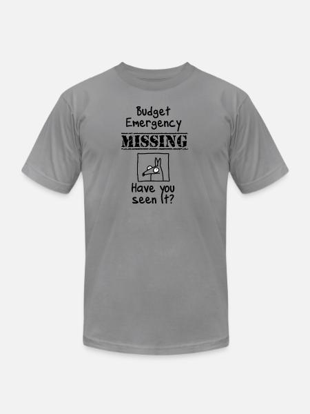 Budget Emergency - Unisex Jersey T-Shirt by Bella + Canvas - slate