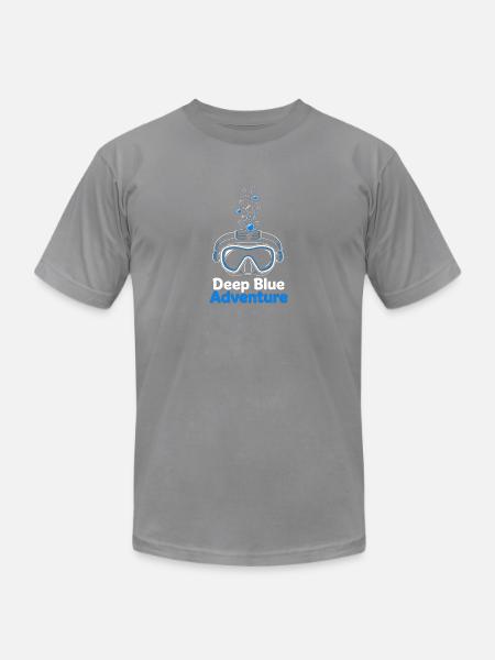 Deep Blue Adventure Dive Mask - Unisex Jersey T-Shirt by Bella + Canvas - slate