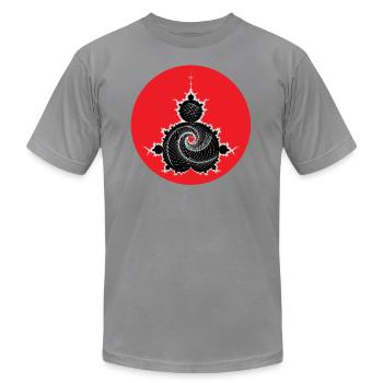 Mandelbrot Set Fractal "Endless Love" T-Shirt Gift - Unisex Jersey T-Shirt by Bella + Canvas - slate - Front - Jose (178cm)