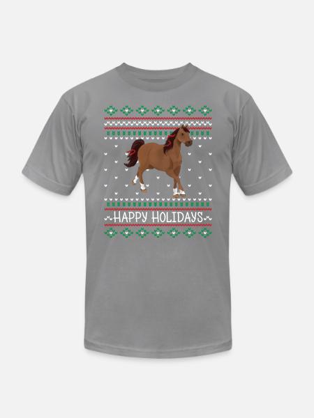 schleich® HORSE CLUB Ugly Christmas Design - Unisex Jersey T-Shirt by Bella + Canvas - slate