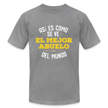 Así es como se ve el mejor abuelo del mundo - Unisex Jersey T-Shirt by Bella + Canvas - slate - Front - Jose (178cm)