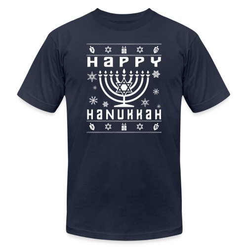 Happy Hanukkah Ugly Holiday - Unisex Jersey T-Shirt by Bella + Canvas