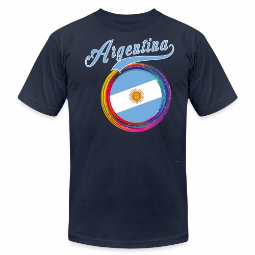 Argentina Sports Holi Color Framed Argentina Flag - Unisex Jersey T-Shirt by Bella + Canvas