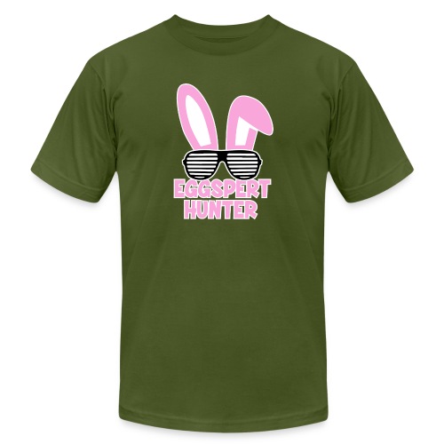 Eggspert Hunter Easter Bunny with Sunglasses - Unisex Jersey T-Shirt by Bella + Canvas