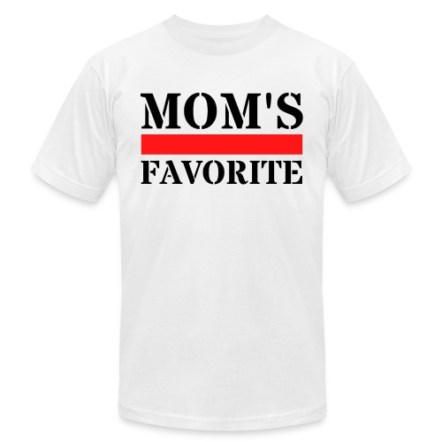 MOM's favorite (Black, Red & White version) - Unisex Jersey T-Shirt by Bella + Canvas