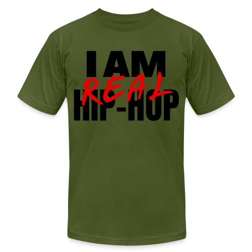 I Am REAL Hip Hop (black & red version) - Unisex Jersey T-Shirt by Bella + Canvas