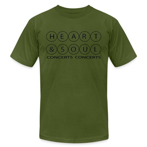 Heart & Soul Concerts - text horizon (no fill) - Unisex Jersey T-Shirt by Bella + Canvas